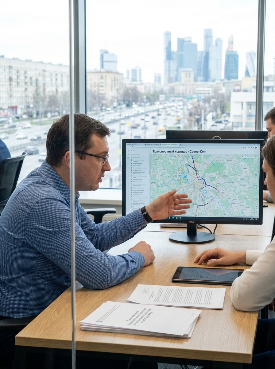 Работник в каске и жилете стоит рядом с припаркованным зеленым грузовиком внутри просторного складского комплекса.